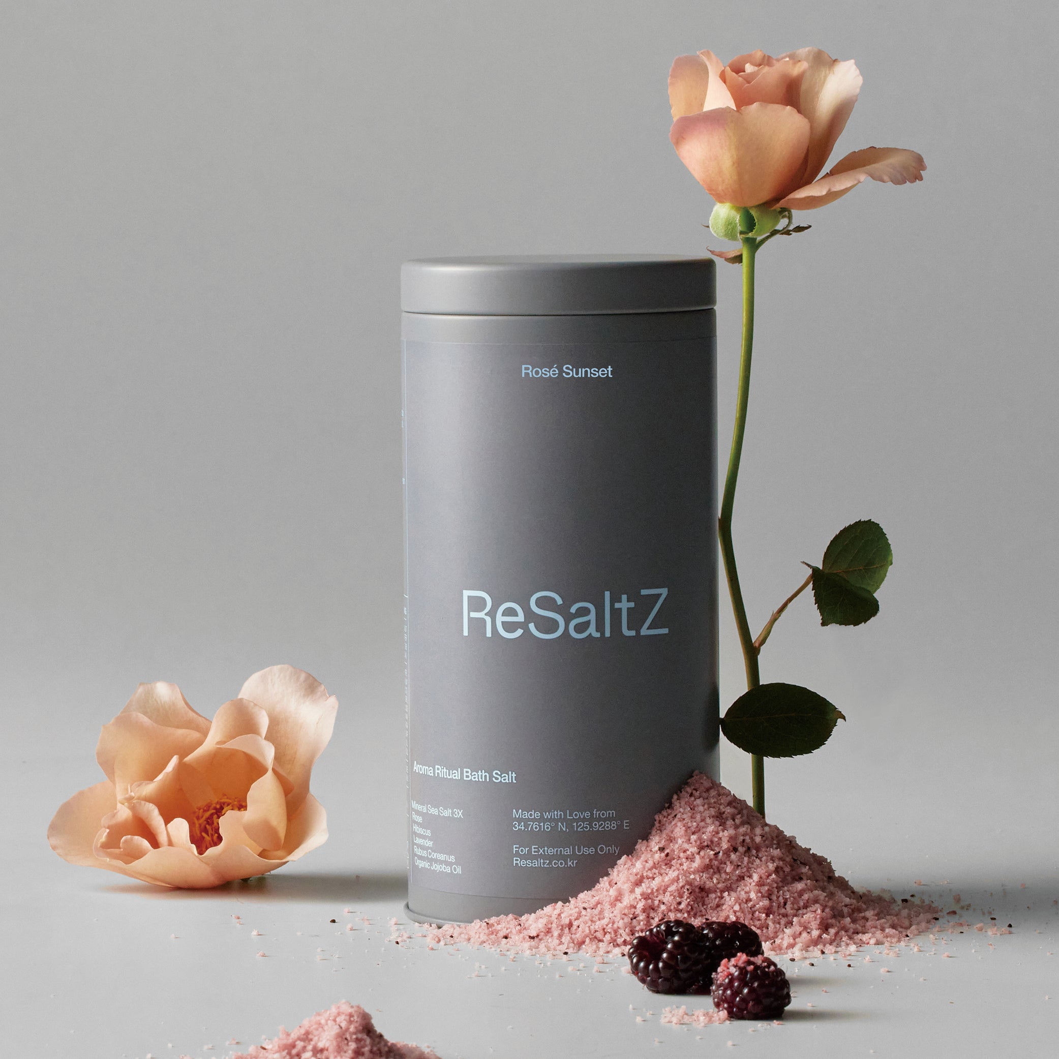 ReSaltZ Aroma Bath Salt Rose Sunset with Rose and Korean Black Raspberry